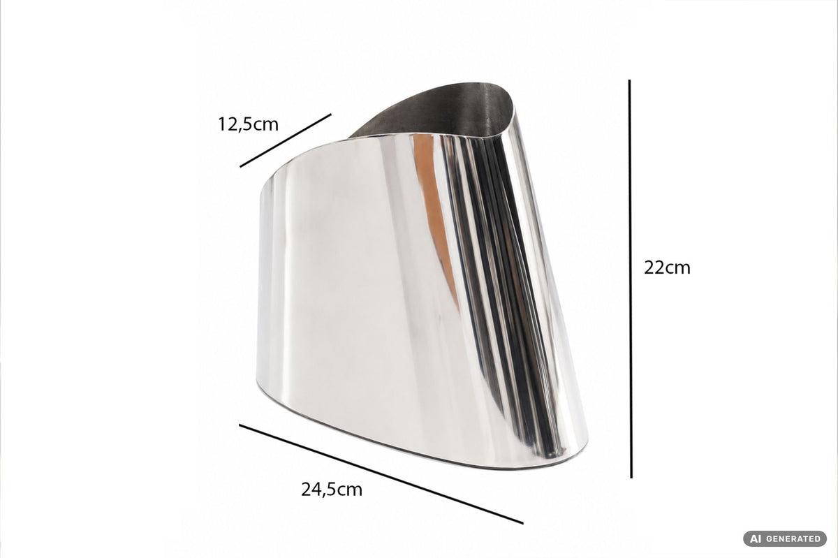 Flessenkoeler 24,5cm Metaal Zilver - Gebogen Design Wijnkoeler & Champagnekoeler
