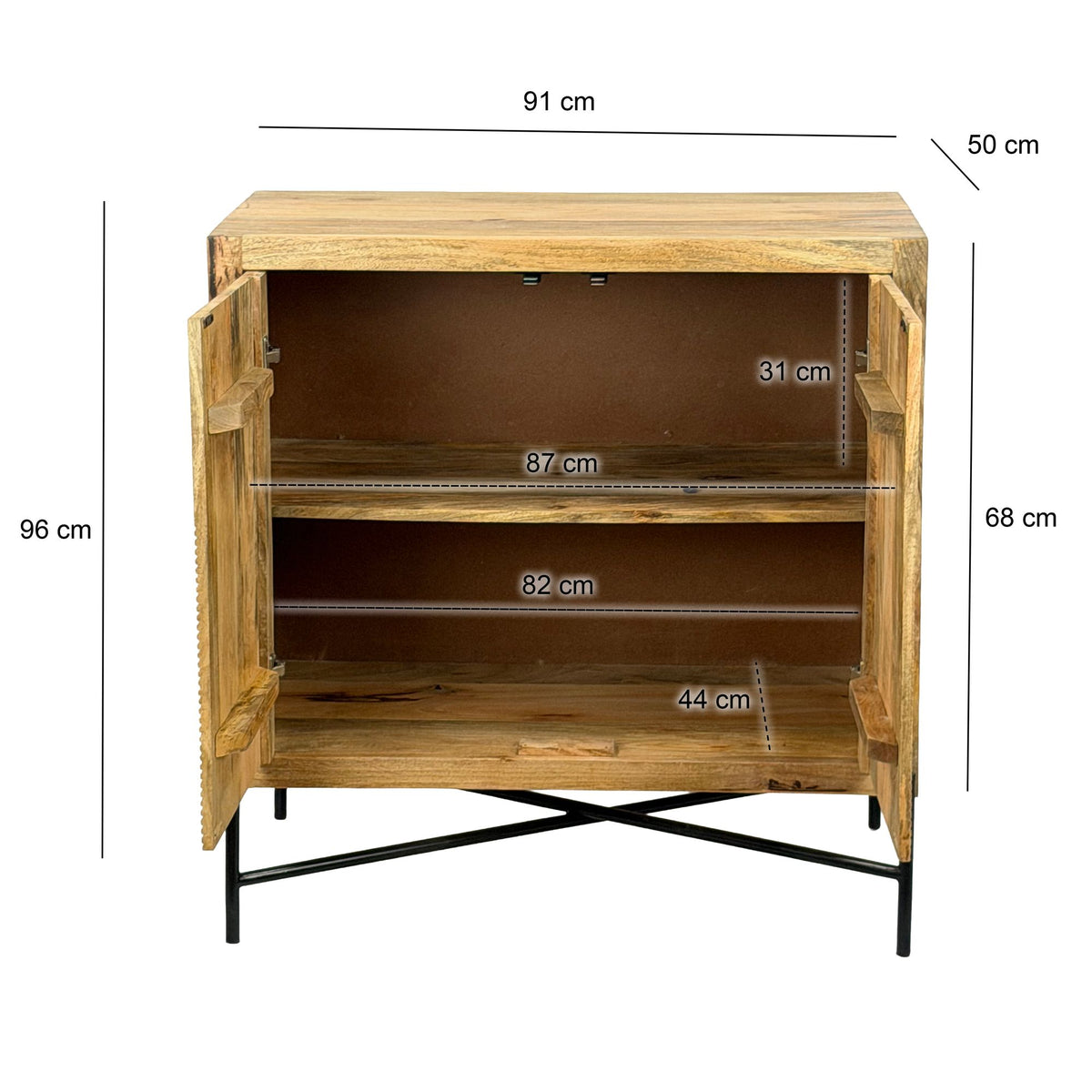 Sideboard Mango Massiefhout 91x96cm - Dressoir
