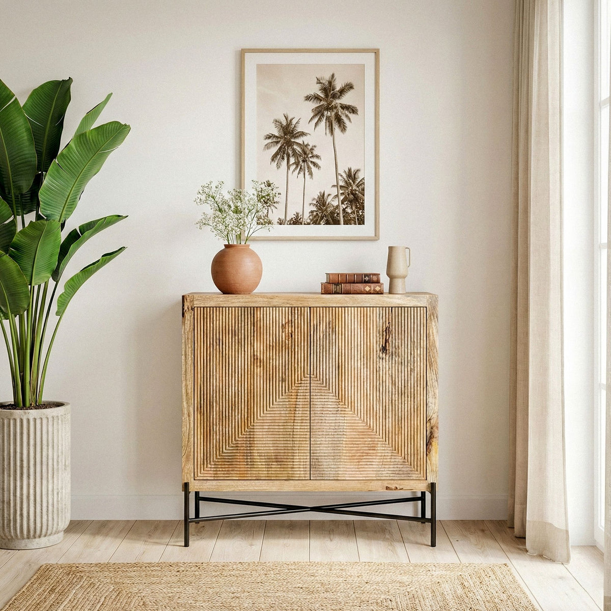 Sideboard Mango Massiefhout 91x96cm - Commode met 2