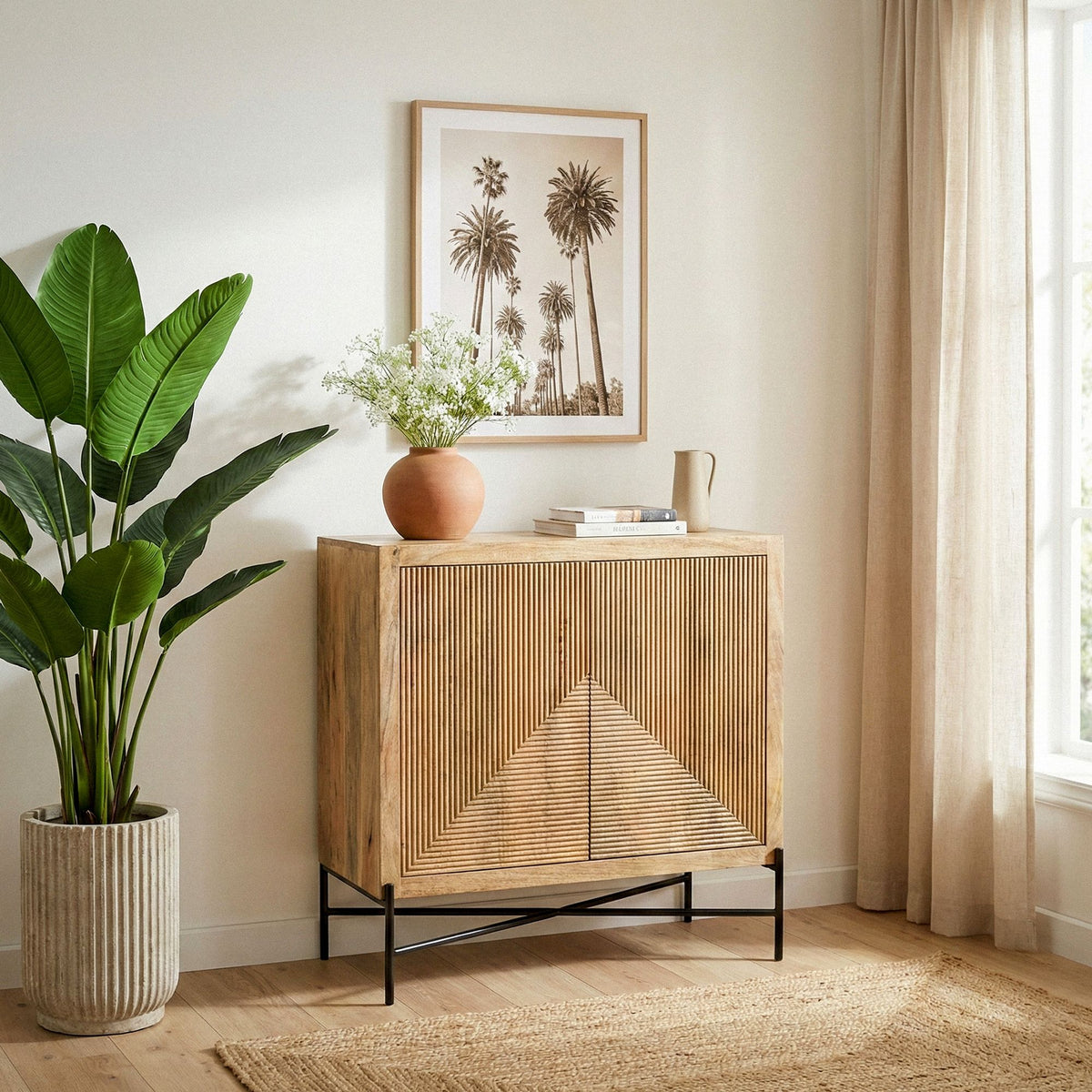 Sideboard Mango Massiefhout 91x96cm - Commode met 2