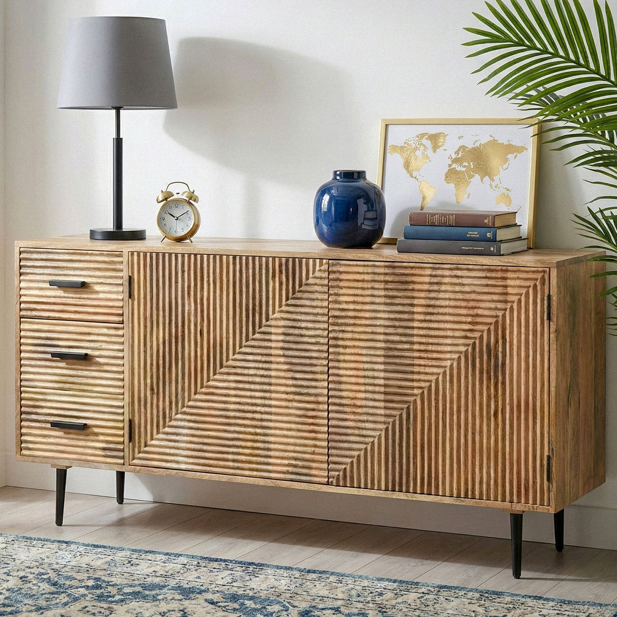 Dressoir Mango Massiefhout 160cm - Commode met 2 deuren