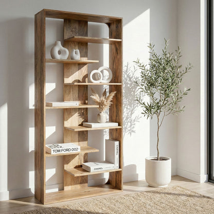 Boekenkast 200cm Massief Mangohout - Open Staand Rek