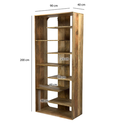 Boekenkast 200cm Massief Mangohout - Open Staand Rek