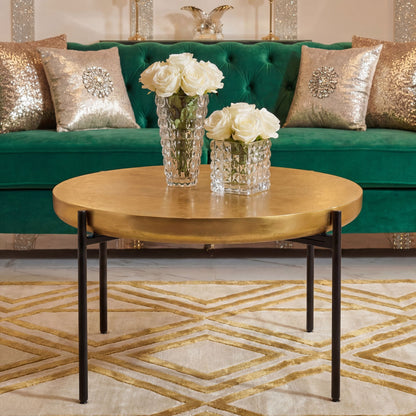 Salontafel Aluminium Rond 63cm Goud - Moderne Woonkamertafel Oriëntaals