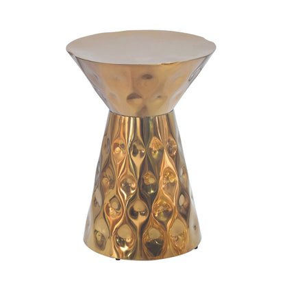 Bijzettafel Aluminium 36cm Goud Rond - Design Bijzettafel Metaal