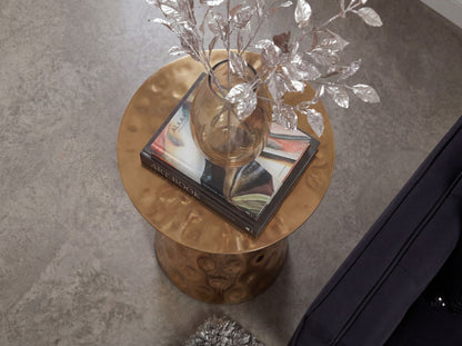 Bijzettafel Aluminium 36cm Goud Rond - Design Bijzettafel Metaal