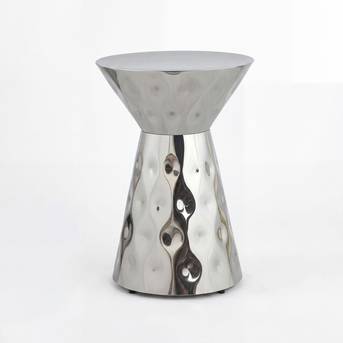 Bijzettafel Aluminium 36cm Zilver Rond - Design Bijzettafel Metaal