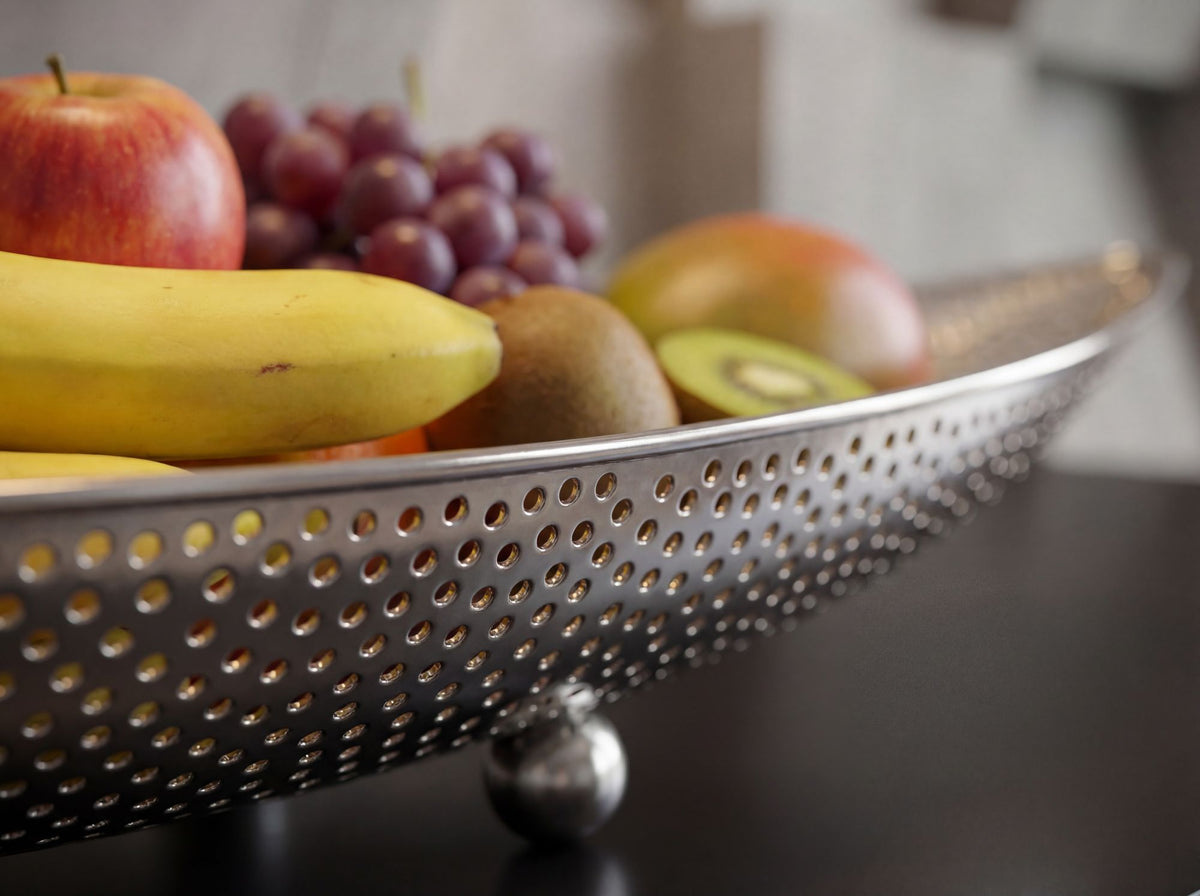 Fruitschaal Zilver Ovaal Schaal 60cm Tafeldecoratie langwerpig