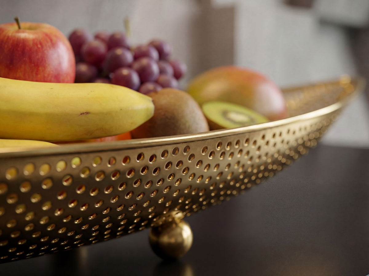 Fruitschaal Goud Ovaal Schaal 60cm Tafeldecoratie langwerpig