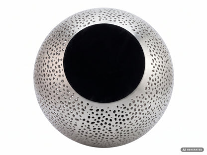 Decoratieve Vaas Metaal 47cm Zilver - Design Bloemenvaas Groot