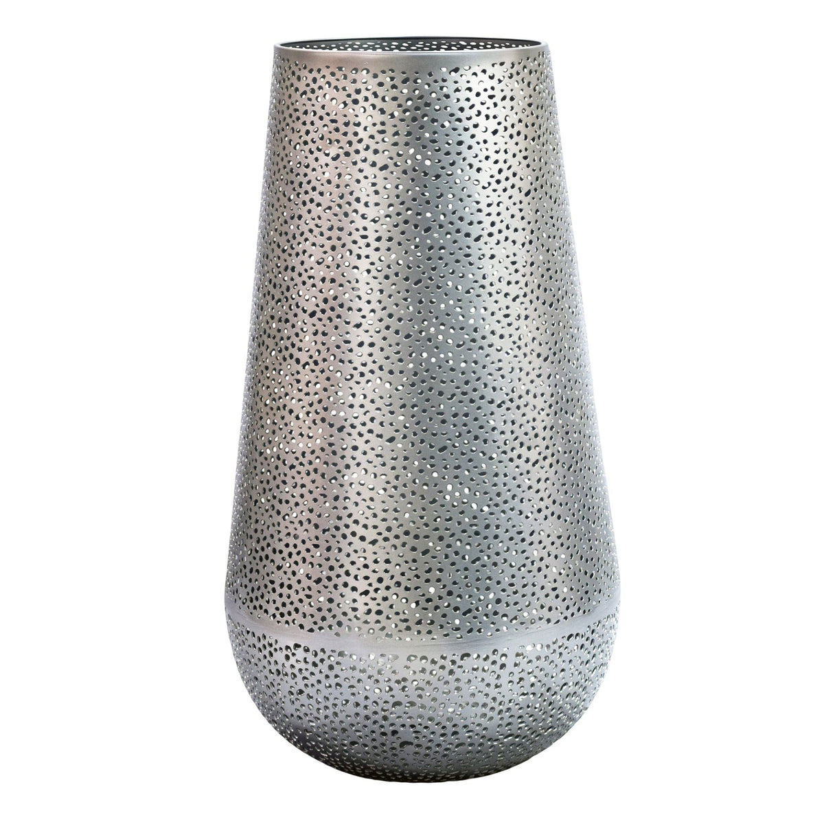 Decoratieve Vaas Metaal 47cm Zilver - Design Bloemenvaas Groot