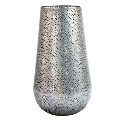 Decoratieve Vaas Metaal 47cm Zilver - Design Bloemenvaas Groot