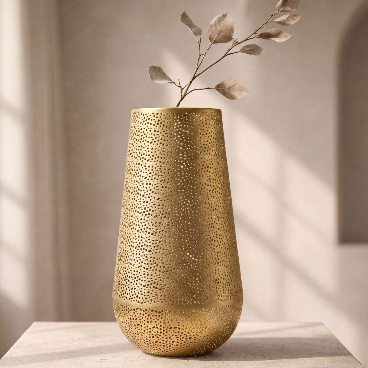 Decoratieve Vaas Metaal 47cm Goud - Design Bloemenvaas Groot