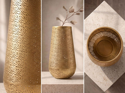 Decoratieve Vaas Metaal 47cm Goud - Design Bloemenvaas Groot