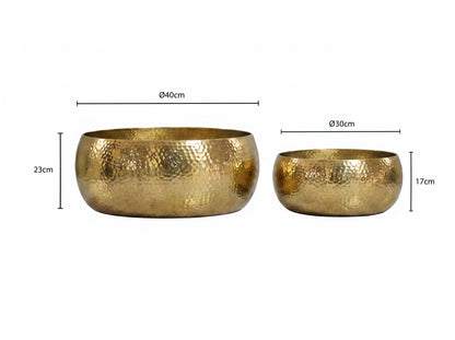 Fruitschaal 2-delige set Rond Goud Schaal Metaal 36cm Tafeldecoratie