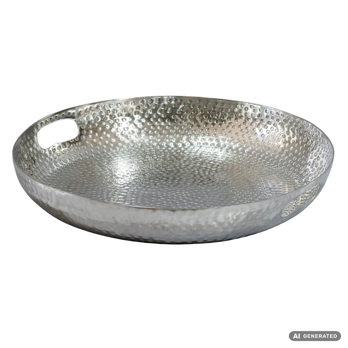 Fruitschaal Rond Zilver Schaal Metaal 38cm Tafeldecoratie