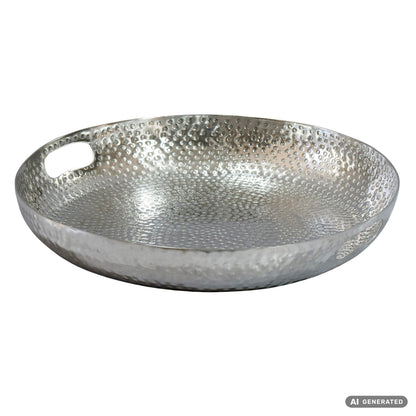 Fruitschaal Rond Zilver Schaal Metaal 38cm Tafeldecoratie