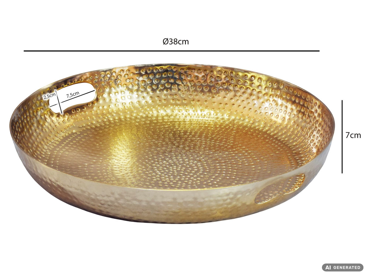 Fruitschaal Rond Goud Schaal Metaal 38cm Tafeldecoratie