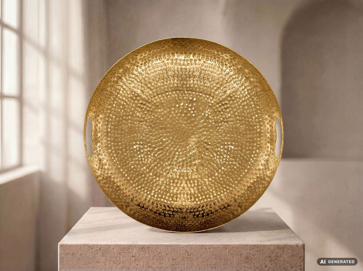 Fruitschaal Rond Goud Schaal Metaal 38cm Tafeldecoratie