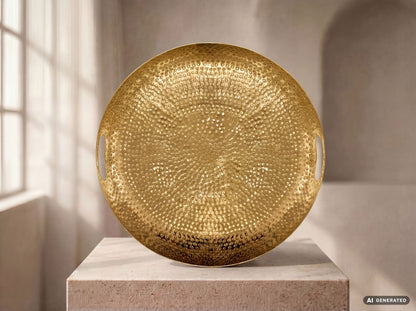 Fruitschaal Rond Goud Schaal Metaal 38cm Tafeldecoratie