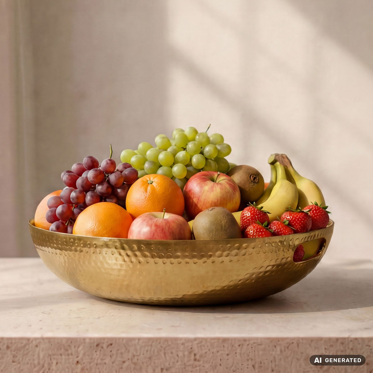 Fruitschaal Rond Goud Schaal Metaal 38cm Tafeldecoratie