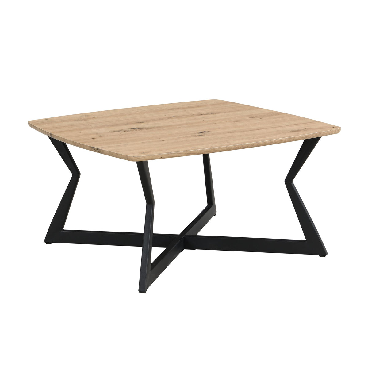 Salontafel Vierkant 75x75cm Eiken Look Zwart - Design Banktafel