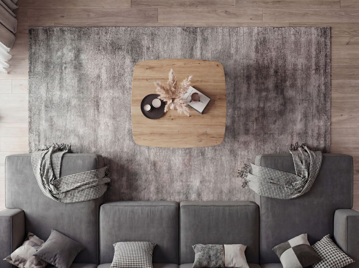 Salontafel Vierkant 75x75cm Eiken Look Zwart - Design Banktafel