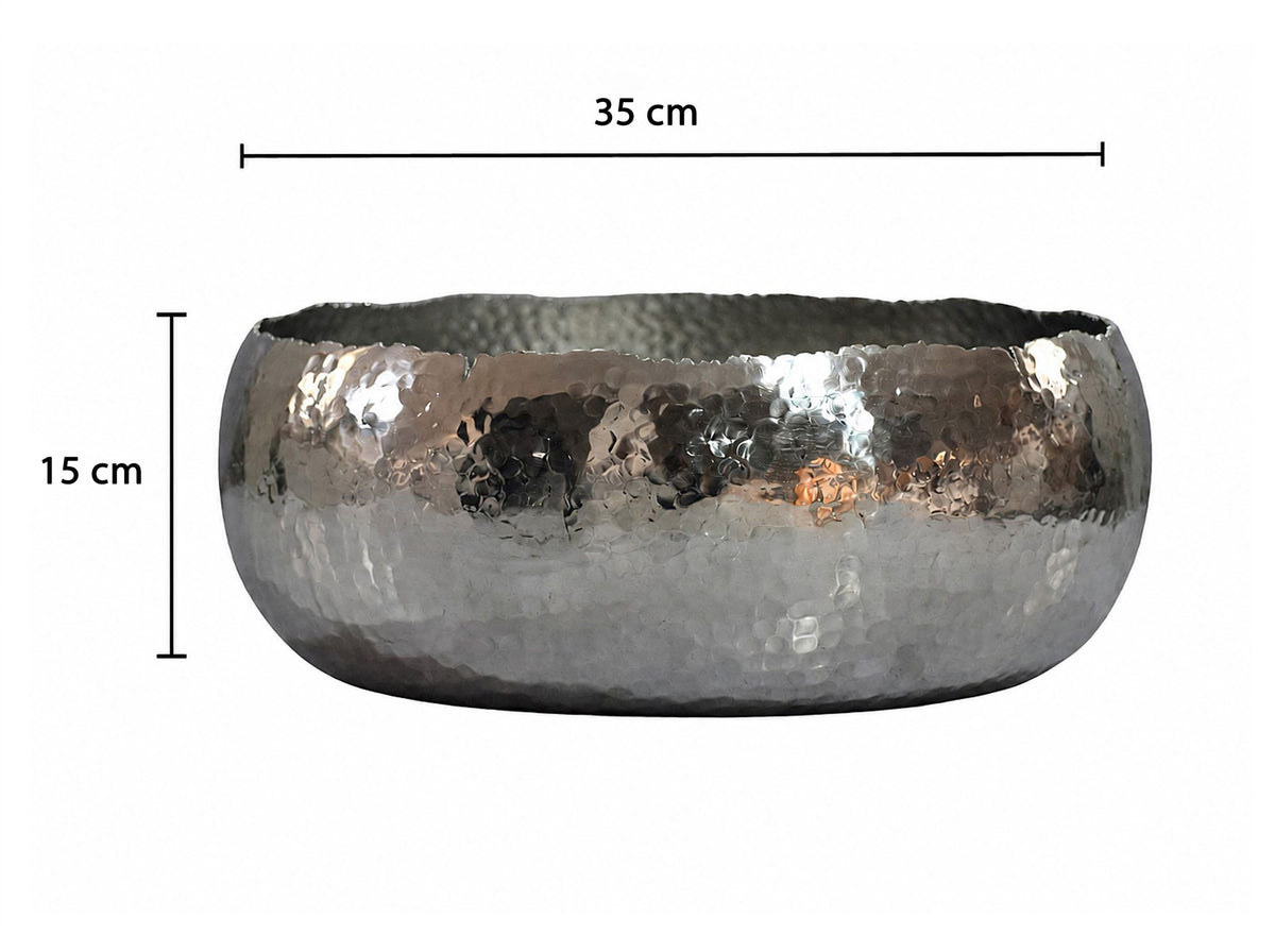 Fruitschaal Rond Zilver Schaal Metaal 35cm Tafeldecoratie
