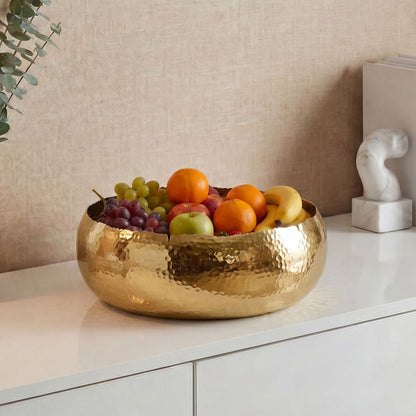 Fruitschaal Rond Goud Schaal Metaal 35cm Tafeldecoratie
