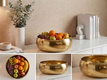 Fruitschaal Rond Goud Schaal Metaal 35cm Tafeldecoratie