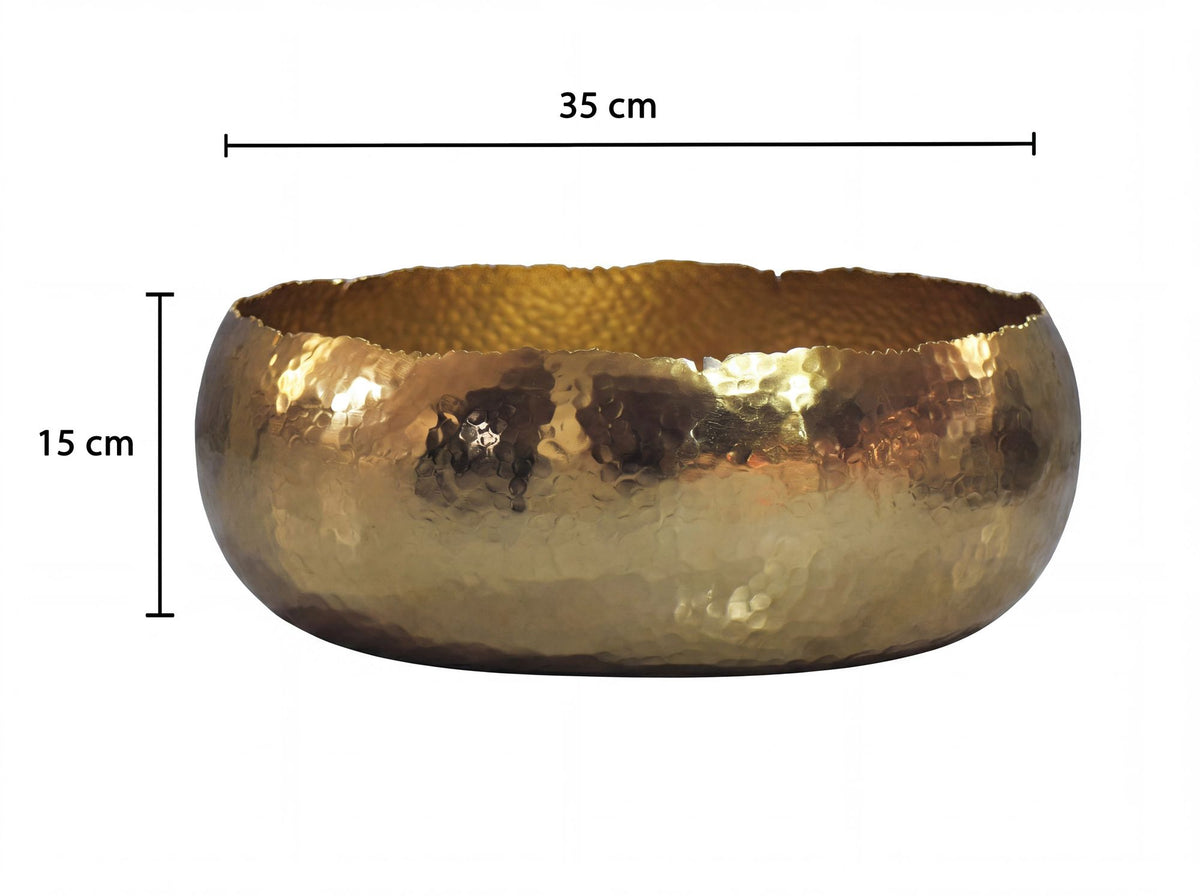 Fruitschaal Rond Goud Schaal Metaal 35cm Tafeldecoratie