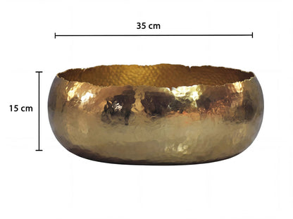 Fruitschaal Rond Goud Schaal Metaal 35cm Tafeldecoratie