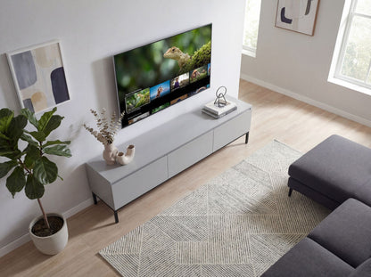 Lowboard 150cm TV-meubel Grijs Rechthoekig met 3 Lades - Design TV-kast