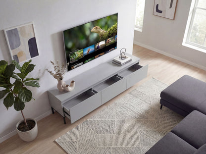 Lowboard 150cm TV-meubel Grijs Rechthoekig met 3 Lades - Design TV-kast