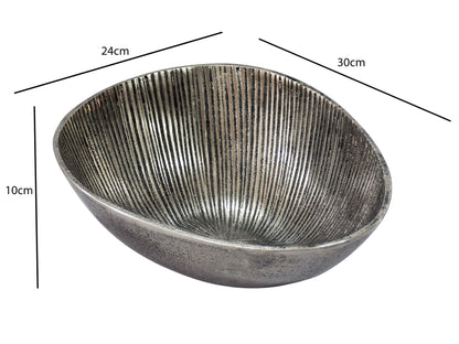 Fruitschaal Zilver Schaal Metaal 30cm Tafeldecoratie Ovaal