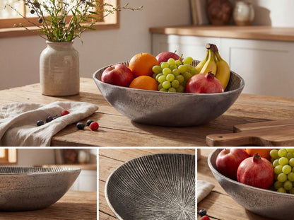 Fruitschaal Zilver Schaal Metaal 30cm Tafeldecoratie Ovaal