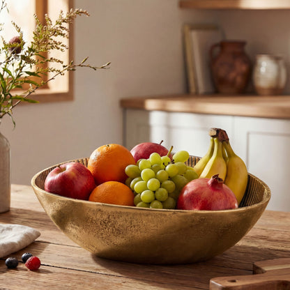 Fruitschaal Goud Metaal Schaal 30cm Tafeldecoratie Ovaal
