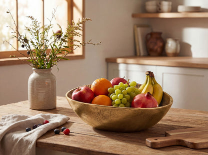 Fruitschaal Goud Metaal Schaal 30cm Tafeldecoratie Ovaal