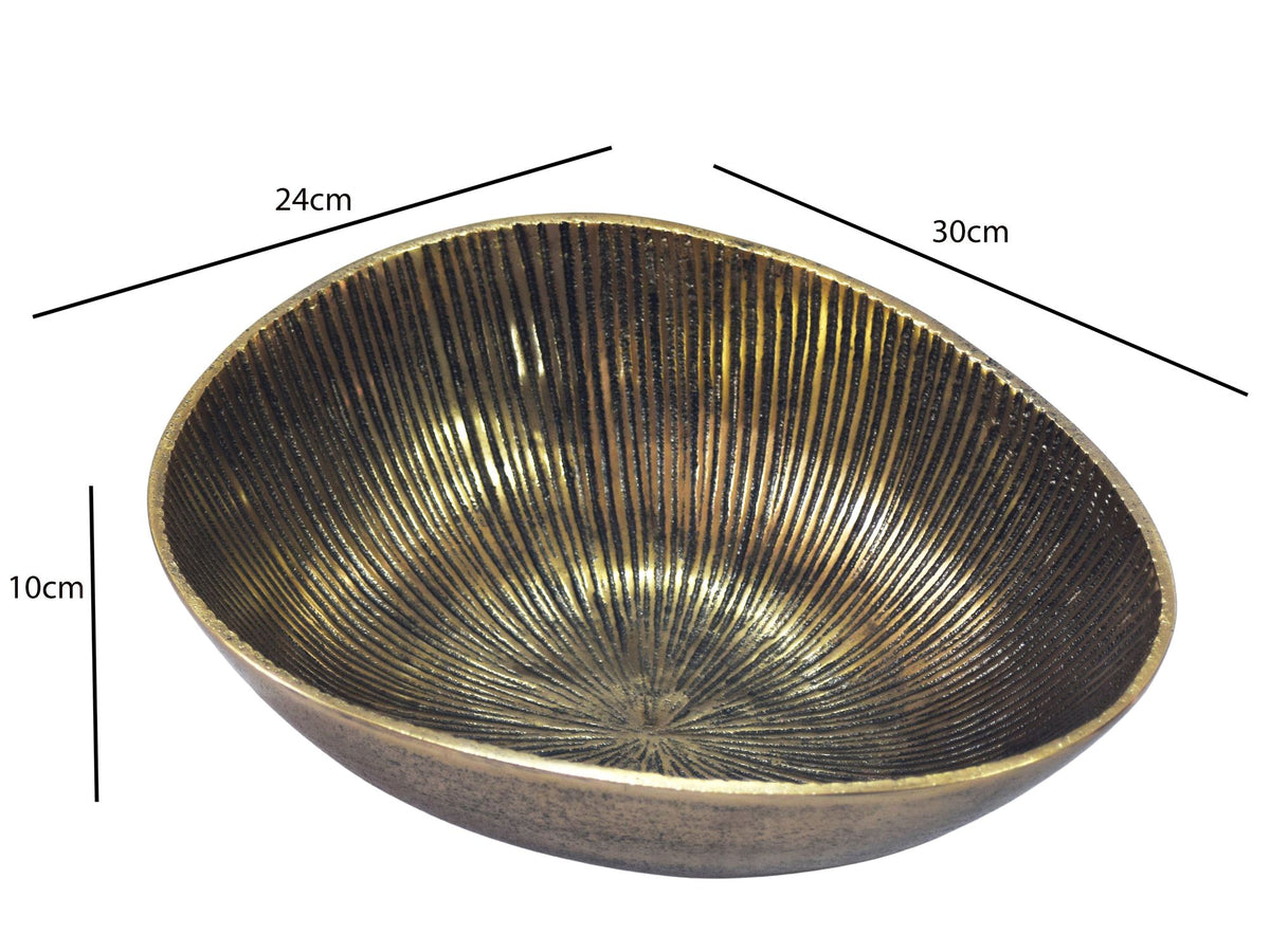 Fruitschaal Goud Metaal Schaal 30cm Tafeldecoratie Ovaal