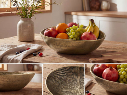 Fruitschaal Goud Metaal Schaal 30cm Tafeldecoratie Ovaal
