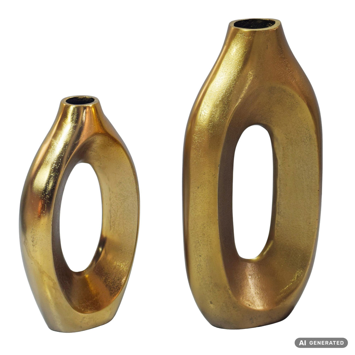 Decoratieve Vaas Set van 2 Metaal Goud - Design Bloemenvaas Groot
