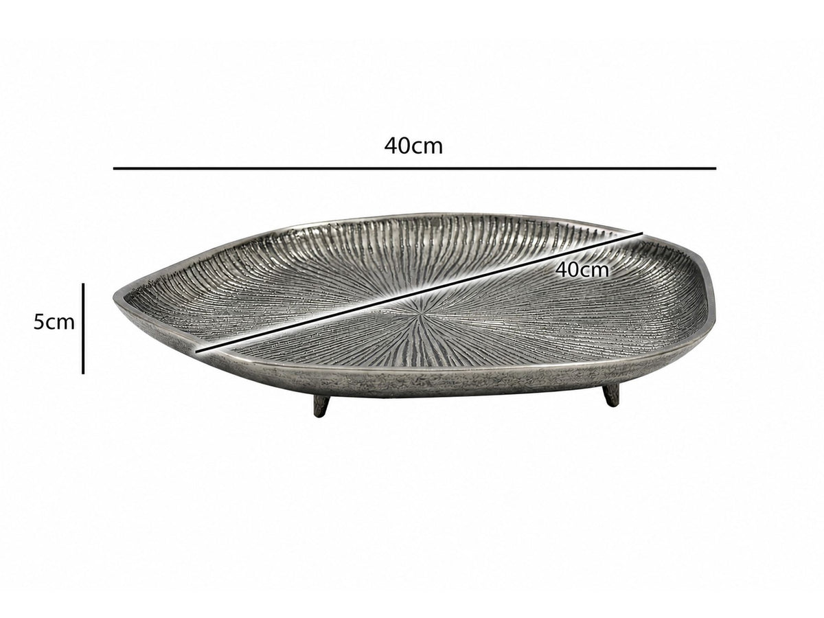 Decoratieve schaal Zilver Aluminium 40cm Organisch - Design Staande decoratie Metaal