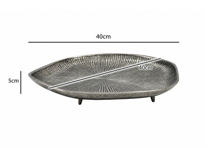 Decoratieve schaal Zilver Aluminium 40cm Organisch - Design Staande decoratie Metaal