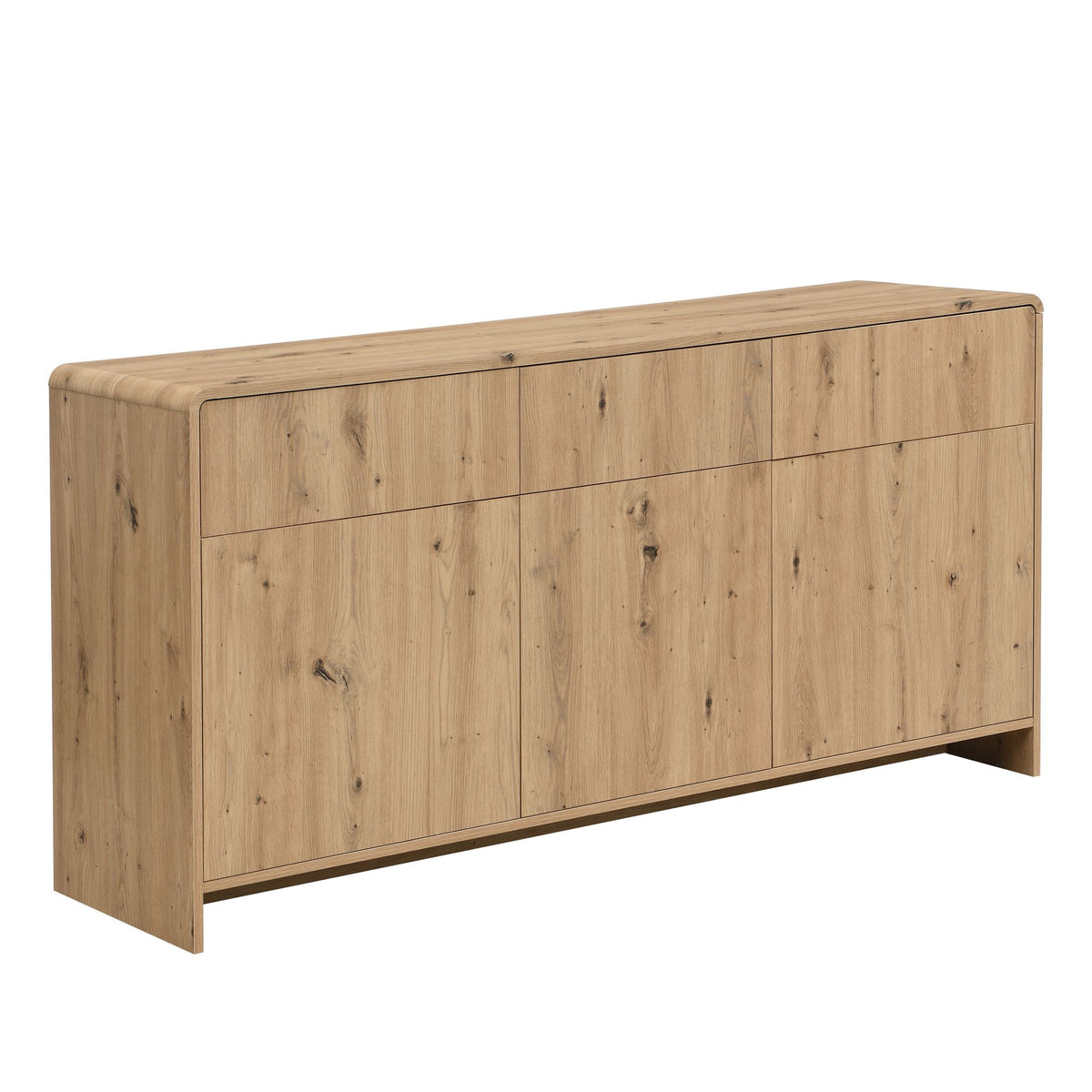 Sideboard Eiken Decor 155cm - Ladekast met 3 Deuren en 3 Laden