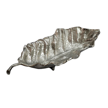 Decoratieschaal Blad Aluminium Zilver Schaal 67cm