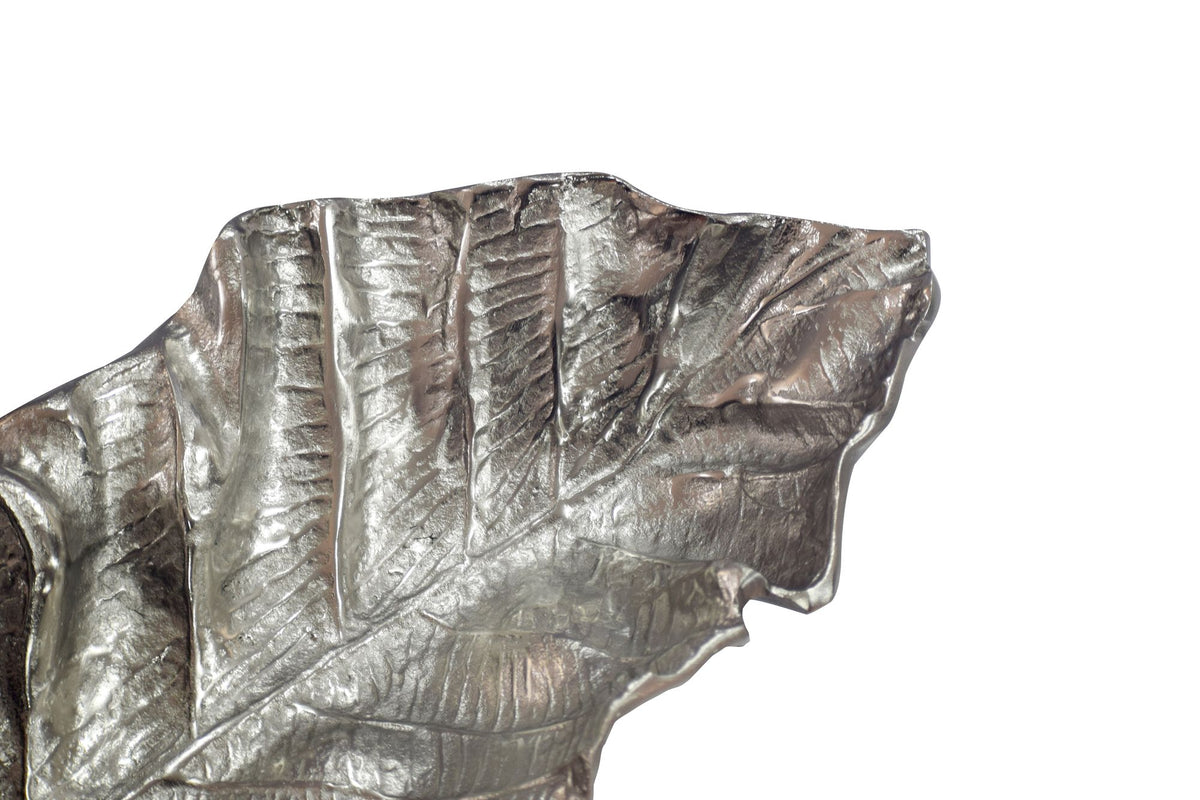 Decoratieschaal Blad Aluminium Zilver Schaal 67cm
