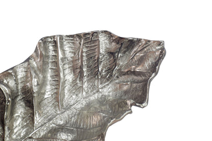 Decoratieschaal Blad Aluminium Zilver Schaal 67cm