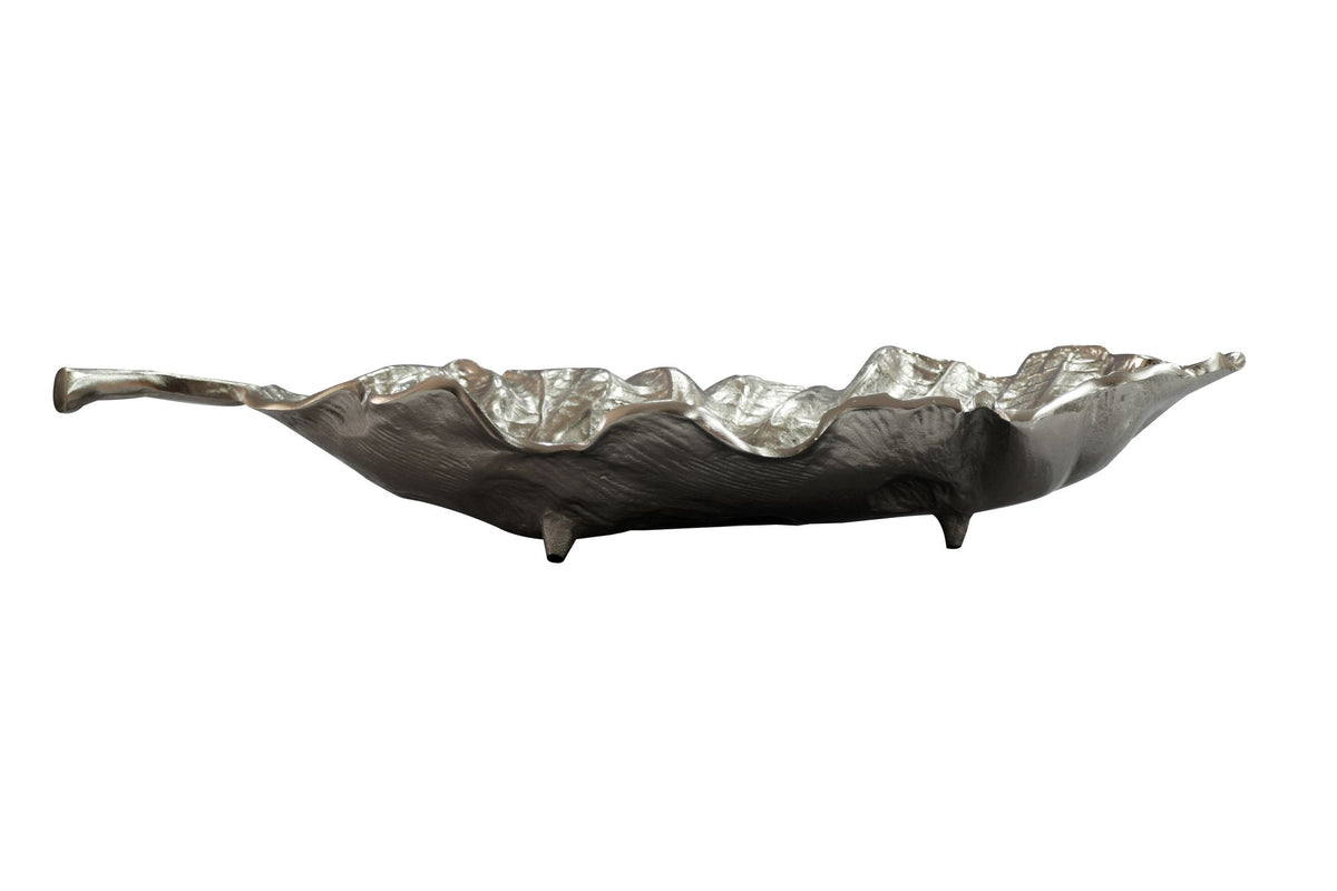 Decoratieschaal Blad Aluminium Zilver Schaal 67cm