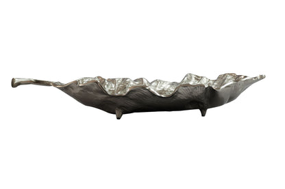 Decoratieschaal Blad Aluminium Zilver Schaal 67cm