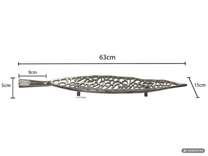 Decoratieve schaal Blad Aluminium Zilver Schaal 63cm
